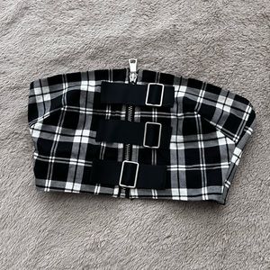 I.AM.GIA plaid tube top.